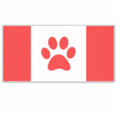 Canada Paw Flag - Funny Canadian Flag Sticker (Voorkant)