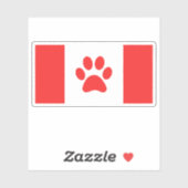 Canada Paw Flag - Funny Canadian Flag Sticker (Vel)