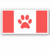 Canada Paw Flag - Funny Canadian Flag Sticker (Voorkant)