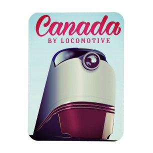 Canada Per locomotief 1950s treinposter Magneet