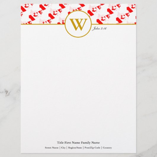 CANADA Personalized Celebration Wedding Briefhoofd (Voorkant)