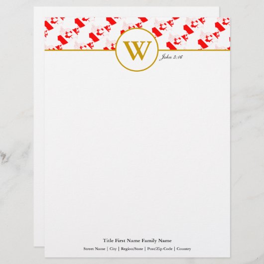 CANADA Personalized Celebration Wedding Briefhoofd (Voorkant / Achterkant)