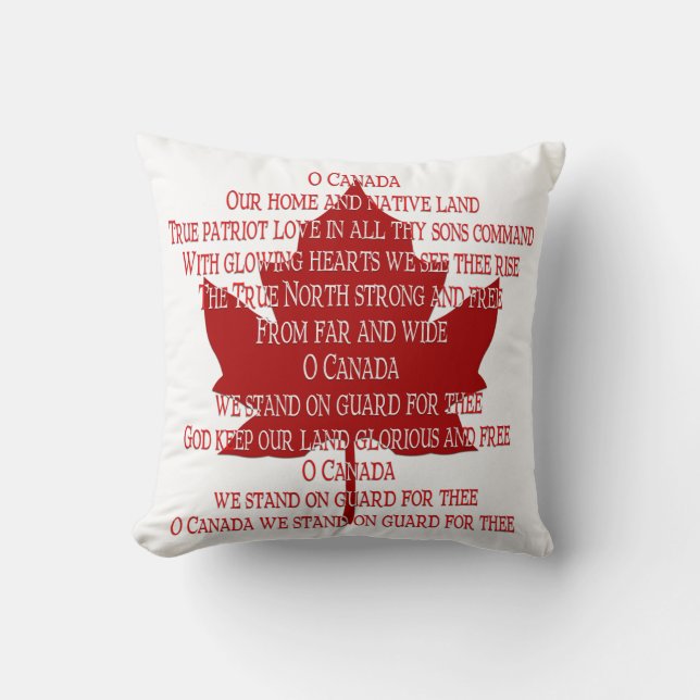 Canada Pillow Canadian Anthem Souvenir Pillow Kussen (Voorkant)