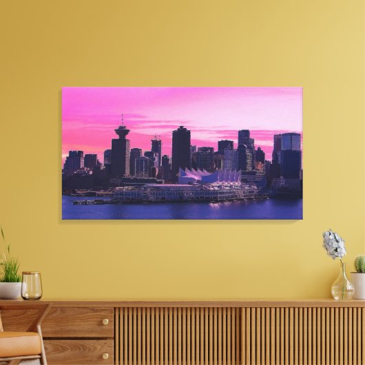 Canada Place Vancouver, Impressionisme Canvas Prin (Insitu (Woonkamer))