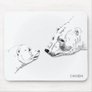Canada Polar Beer Mousepad Wildlife Art Mousepad Muismat