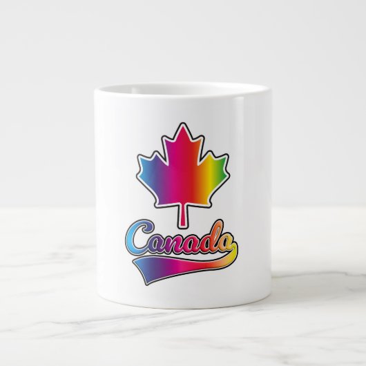 Canada Pride regenboog logo Grote Koffiekop (Voorkant)