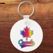 Canada Pride regenboog logo Sleutelhanger (Achterkant)