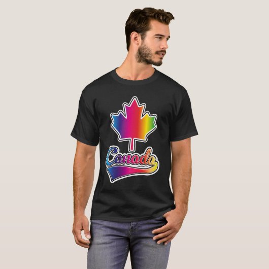 Canada Pride regenboog logo T-shirt (Voorkant volledig)