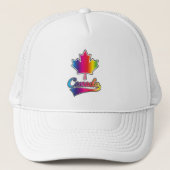 Canada Pride regenboog logo Trucker Pet (Voorkant)