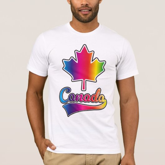Canada Pride regenbooglogo T-shirt (Voorkant)