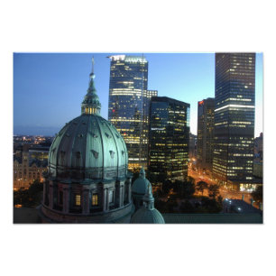 Canada, Quebec, Montreal. Downtown Montreal, Foto Afdruk