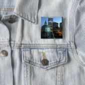 Canada, Quebec, Montreal. Downtown Montreal, Vierkante Button 5,1 Cm (In situ)