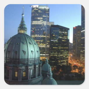Canada, Quebec, Montreal. Downtown Montreal, Vierkante Sticker