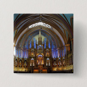 Canada, Quebec, Montreal. Interieur van Notre 2 Vierkante Button 5,1 Cm