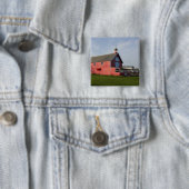 Canada, Quebec, Perce. BEELD GEBLOKKEERD: Niet Vierkante Button 5,1 Cm (In situ)