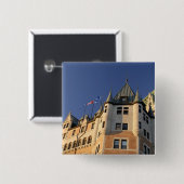 Canada, Quebec, Quebec City. Fairmont Château Vierkante Button 5,1 Cm (Voorkant /achterkant)
