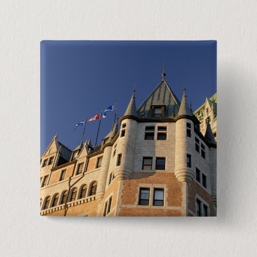 Canada, Quebec, Quebec City. Fairmont Château Vierkante Button 5,1 Cm (Voorkant)