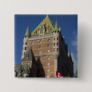 Canada, Quebec, Quebec City. Fairmont Château Vierkante Button 5,1 Cm
