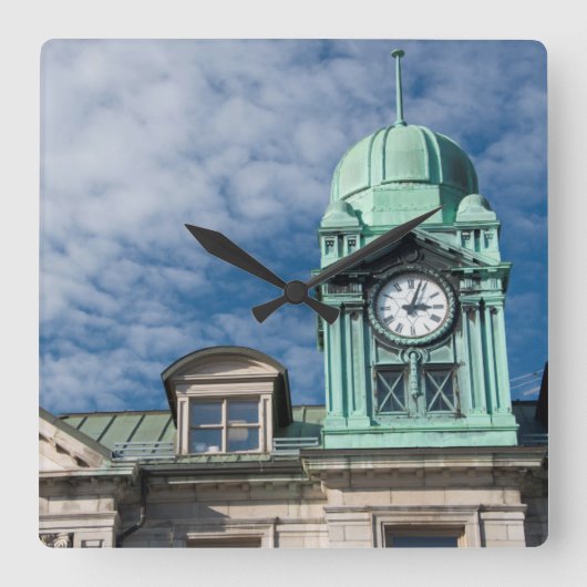 Canada, Quebec, Quebec City. Havenautoriteit Vierkante Klok (Voorkant)