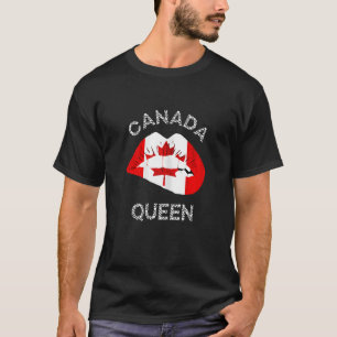 Canada Queen Canadian Flag Lip Canadian Roots Mapl T-shirt
