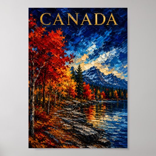 Canada: Radiant Autumn Mountains Art Souvenir Poster (Voorkant)