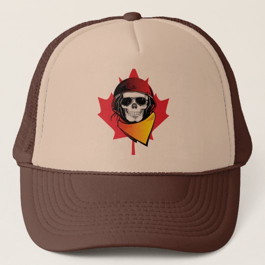 Canada Rebel Army Skull Maple Leaf Trucker Pet (Voorkant)