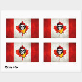 Canada Rebel Skull Distress Canadian Flag Rechthoekige Sticker (Vel)
