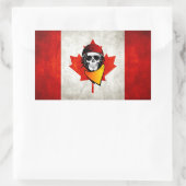 Canada Rebel Skull Distress Canadian Flag Rechthoekige Sticker (Tas)