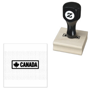 Canada Rechthoek Vorm Gedrukt Jet Zwarte Inkt Kleu Rubberstempel