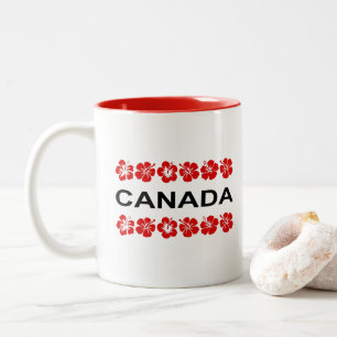 Canada Red Flower Aloha Bands Light-Color Tweekleurige Koffiemok