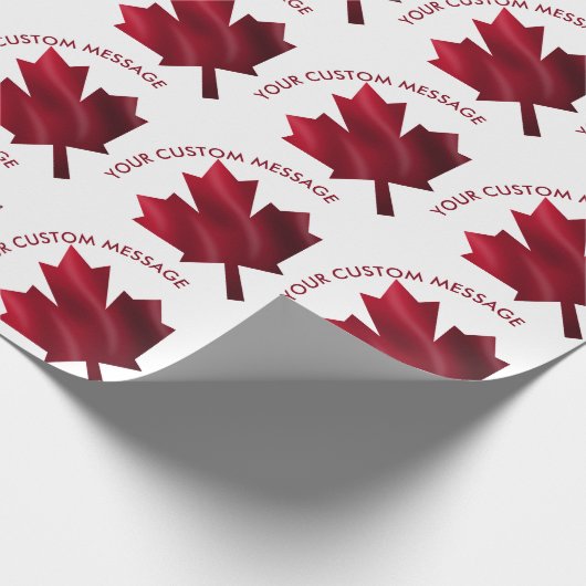 Canada Red Maple Leaf Custom Cadeaupapier (Hoek)