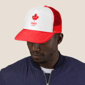 Canada Red Maple Leaf Elbows Up Trucker Pet (In situ)