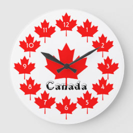 Canada Red Maple Leaf Fun Classic Kitsch Souvenir Grote Klok