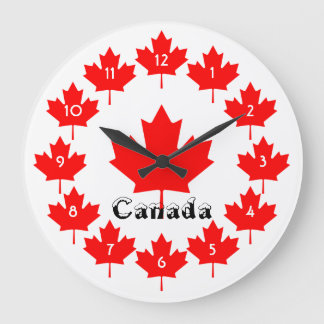 Canada Red Maple Leaf Fun Classic Kitsch Souvenir Grote Klok