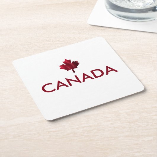 Canada Red Maple Leaf Kartonnen Onderzetters (Schuin)