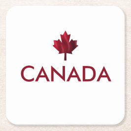 Canada Red Maple Leaf Kartonnen Onderzetters