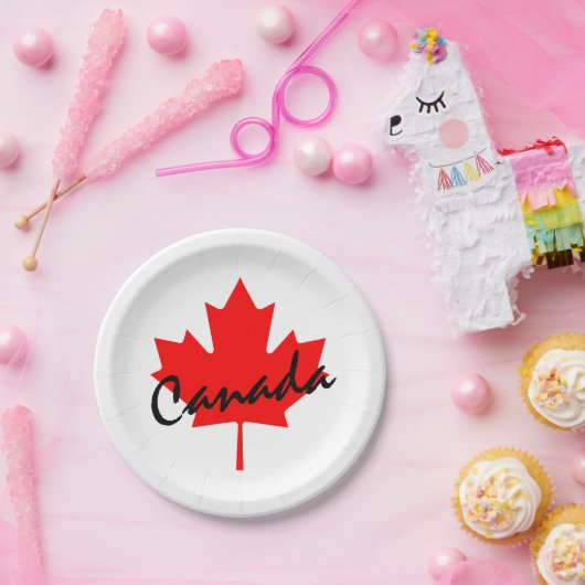 Canada Red Maple Leaf Papieren Bordje (Feest)