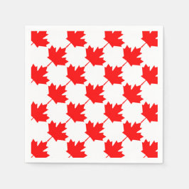 Canada Red Maple Leaf Pattern Servet