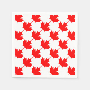 Canada Red Maple Leaf Pattern Servet