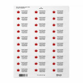 Canada Red Natural Maple Leaf Etiket (Full Sheet)