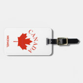 Canada Red & White Canadian Flag Maple Leaf Bagagelabel (Voorkant horizontaal)