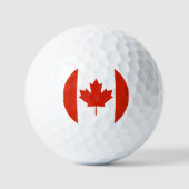 Canada Red & White Canadian Flag Maple Leaf Golfballen (Voorkant)