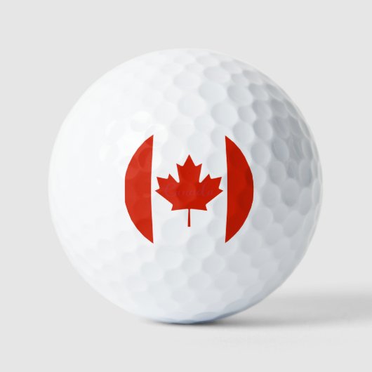 Canada Red & White Canadian Flag Maple Leaf Golfballen (Voorkant)