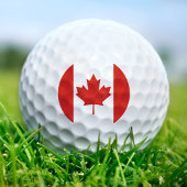 Canada Red & White Canadian Flag Maple Leaf Golfballen
