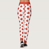 Canada Red White Canadian Flag Maple Leaf Pattern Leggings (Achterkant)