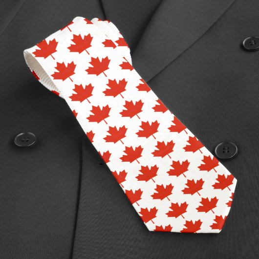 Canada Red White Canadian Flag Maple Leaf Pattern Stropdas