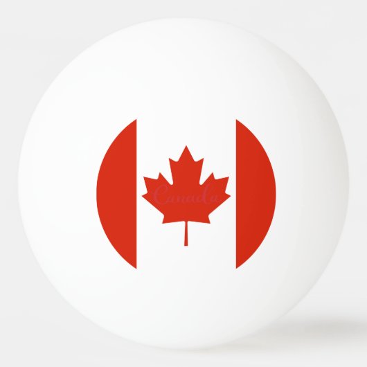 Canada Red & White Canadian Flag Maple Leaf Pingpongbal (Voorkant)