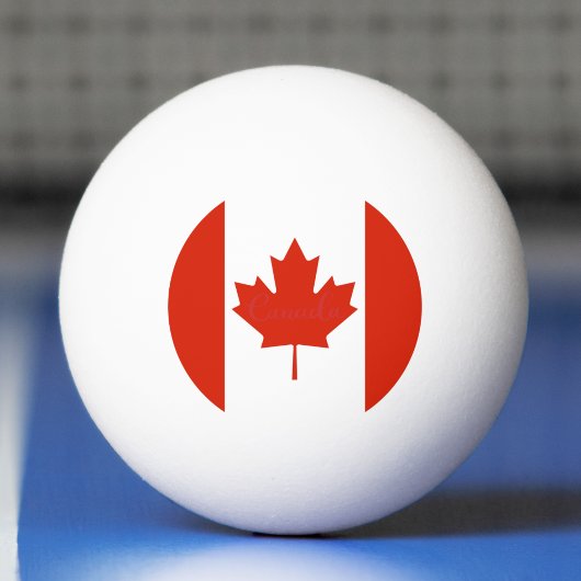 Canada Red & White Canadian Flag Maple Leaf Pingpongbal