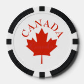 Canada Red & White Canadian Flag Maple Leaf Poker Chips (Voorkant)