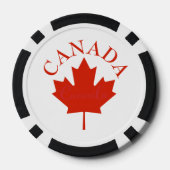 Canada Red & White Canadian Flag Maple Leaf Poker Chips (Achterkant)
